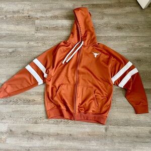 Burnt Orange Zip-Up Hoodie with Longhorn Logo UT
